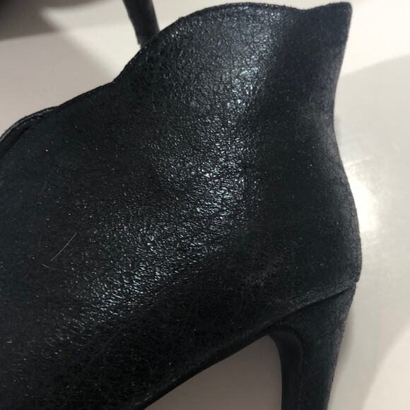 HOTSOLES BLACK OpenToe Booties Scalloped US 8.5 NEW NWT - Picture 6 of 8